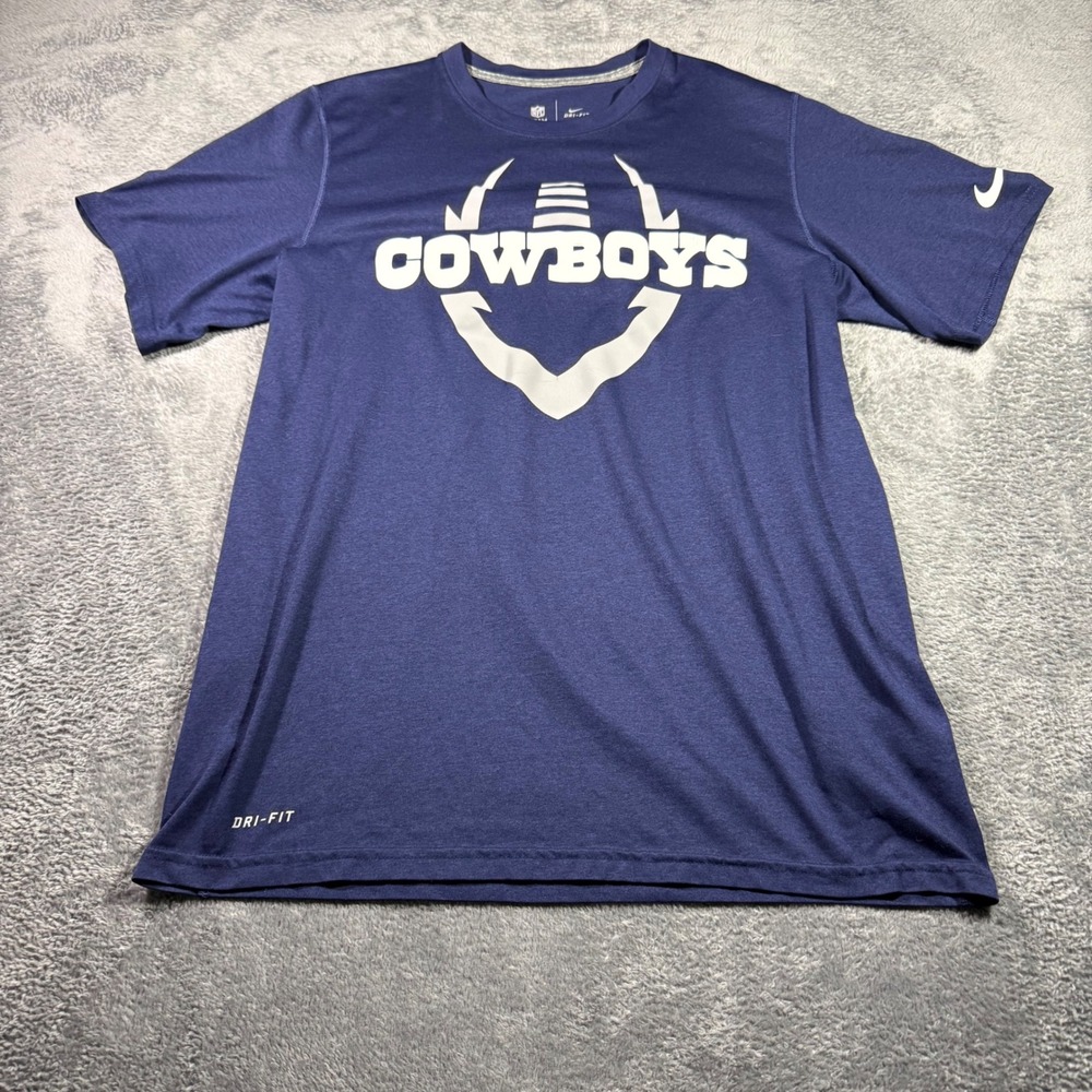 Nike Dallas Cowboys NFL Dri-FIT Navy Blue Graphic T-Shirt Mens Medium M